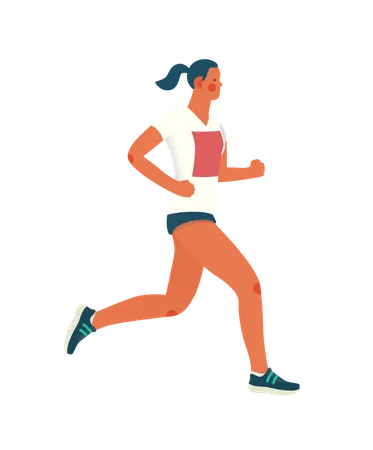 Female runner running  Illustration