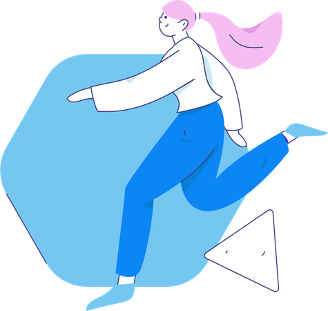 Female runner running  Illustration