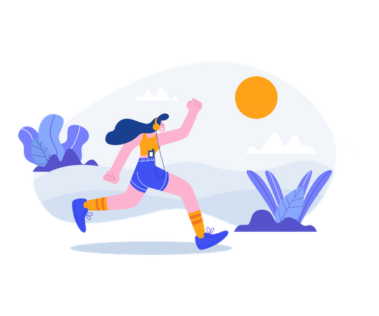 Female runner running  Illustration