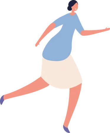 Female Running  Illustration