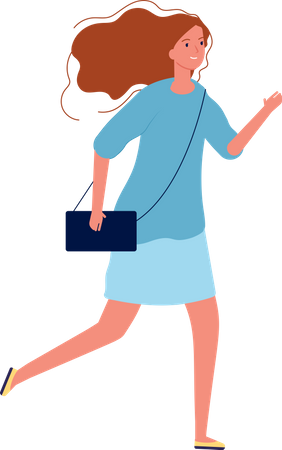 Female Running  Illustration