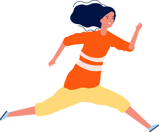 Female Running  Illustration