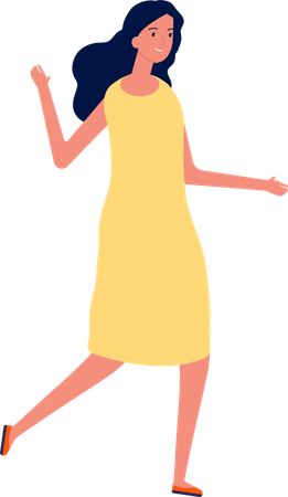 Female Running  Illustration