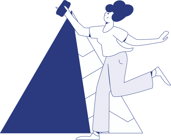 公園で走る女性  イラスト