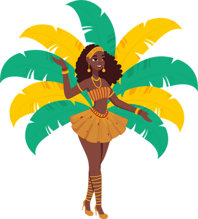 Female Samba Dancer  Illustration