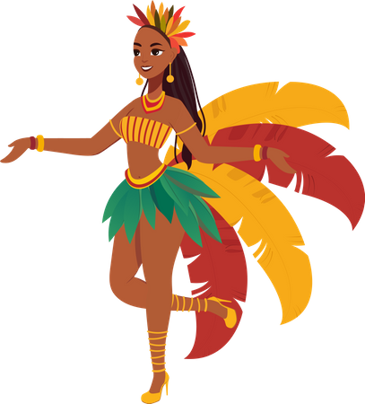 Best Female Samba Dancer Illustration download in PNG & Vector format