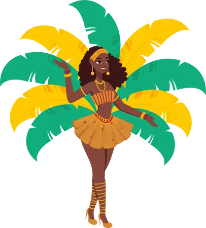 Female Samba Dancer  Illustration