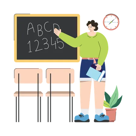 Female School Teacher  Illustration