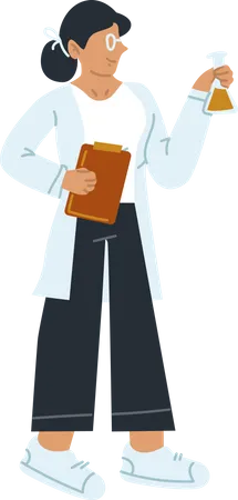 Female Scientist conducting chemical research  Illustration