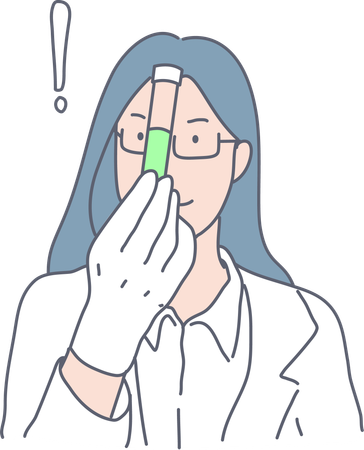 Female scientist doing chemical experiment  Illustration
