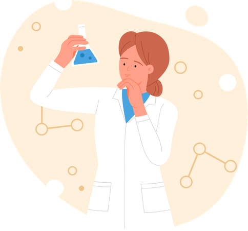 Female scientist doing research  Illustration