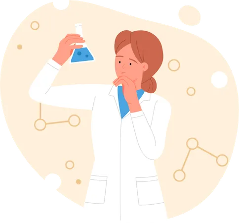 Female scientist doing research  Illustration