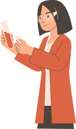 Female scientist doing science research  Illustration