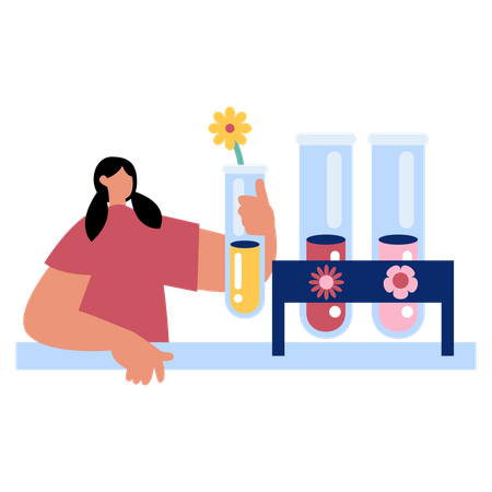 Female Scientist making Sweet Aroma  Illustration