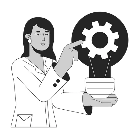 Female scientist mechanic  Illustration