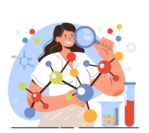Diverse Women In Science Concept Female Material Scientist Studies And Researches The Chemical Properties And Structures Of Synthetics Natural Or Composite Materials Flat Vector Illustration Illustration