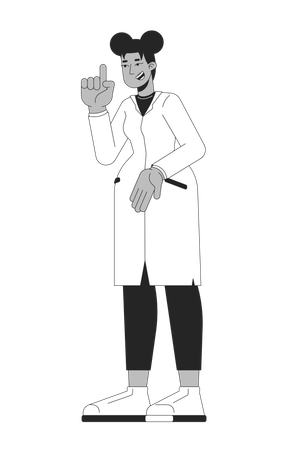 Female scientist standing in lab coat  Illustration