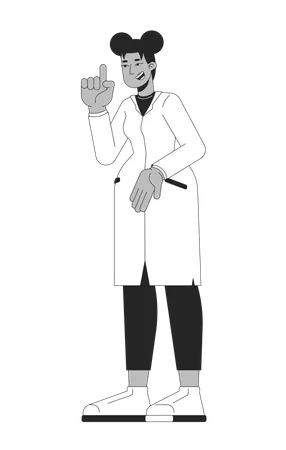 Female scientist standing in lab coat  Illustration