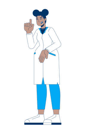 Female scientist standing in lab coat  Illustration