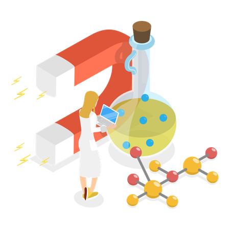 Female Scientist working in lab  Illustration