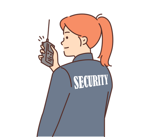 Female security guard  Illustration