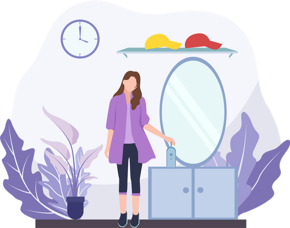 Female selecting dress  Illustration