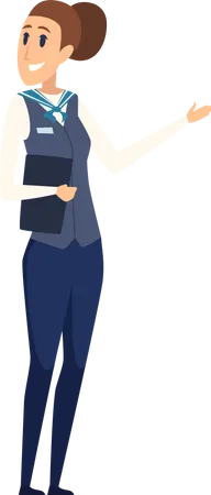 Female ship officer  Illustration