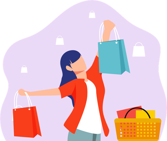 Female shopping  Illustration