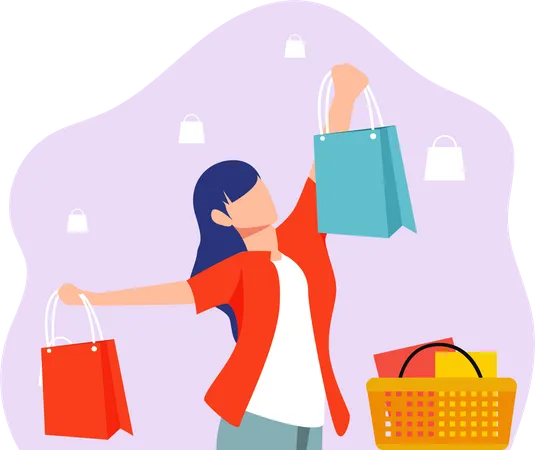 Female shopping  Illustration