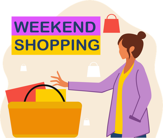 Female shopping  Illustration