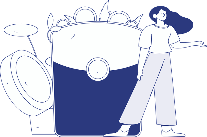 Female Shopping Online  Illustration