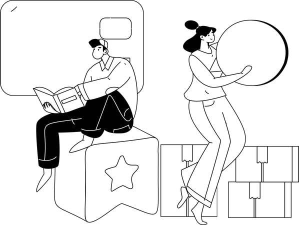 Female shopping online  Illustration