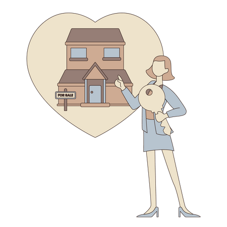 Female showing property  Illustration