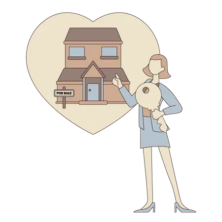 Female showing property  Illustration