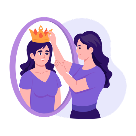 Female showing self confident  Illustration