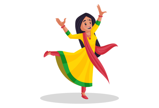 Female singer dancing Illustration