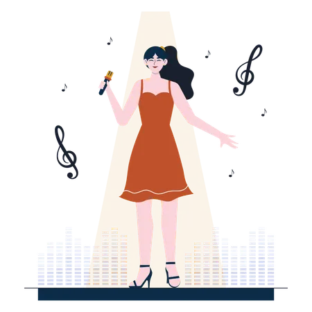 Female Singer  Illustration