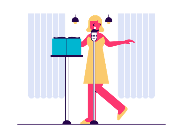 Female singer  Illustration