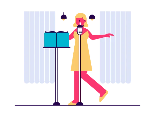 Female singer  Illustration