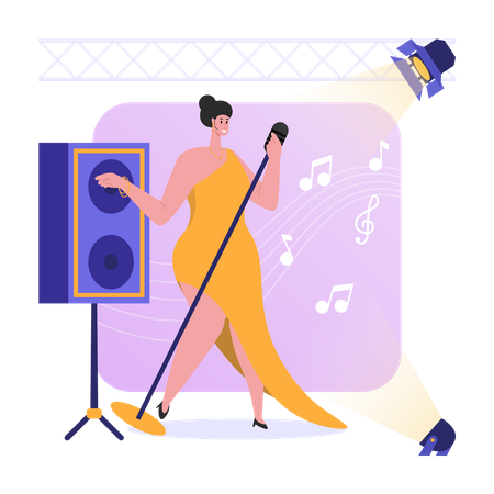 Female Singer  Illustration