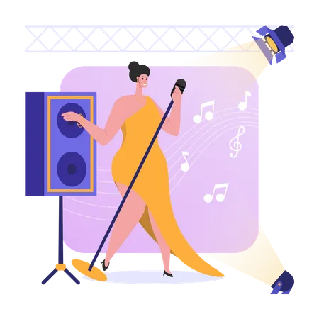 Female Singer  Illustration