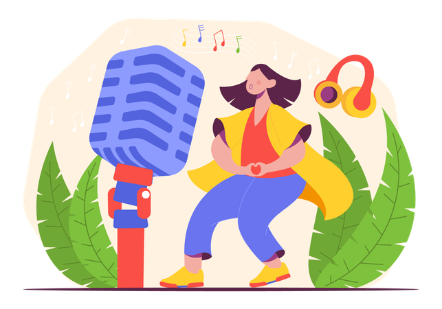 Female Singer  Illustration