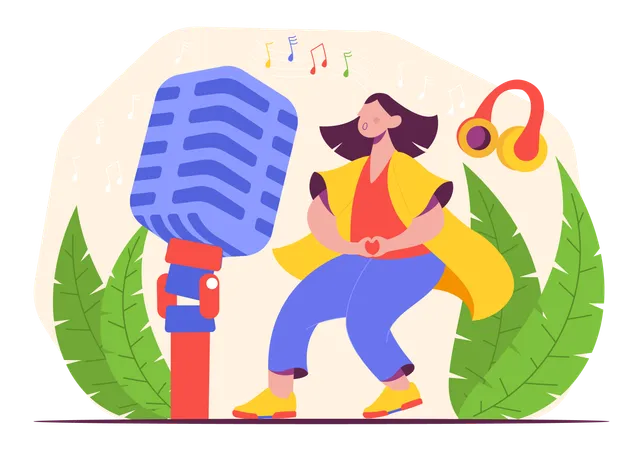 Female Singer  Illustration