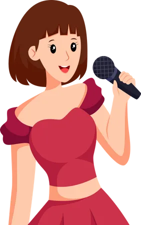 Female Singer Profession  Illustration