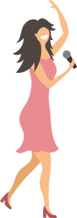 Female singer singing live  Illustration