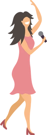 Female singer singing live  Illustration