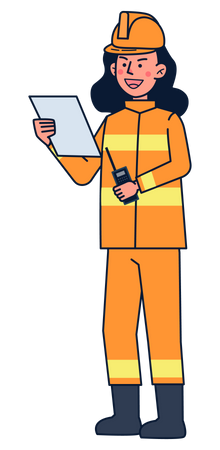 Female site engineer  Illustration