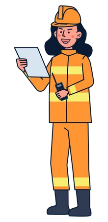 Female site engineer  Illustration