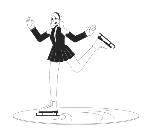 Female skater figure skating  Illustration