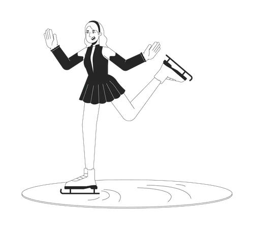 Female skater figure skating  Illustration